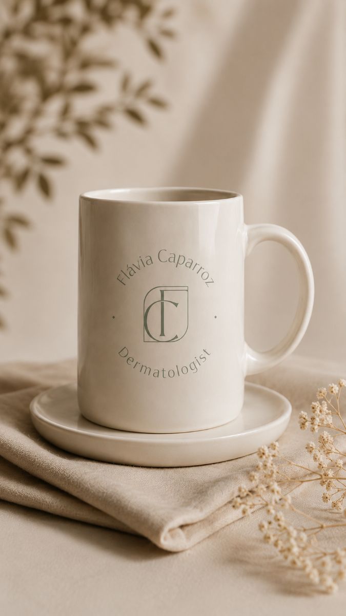 Flávia Caparroz Dermatologist — branded ceramic mug case study